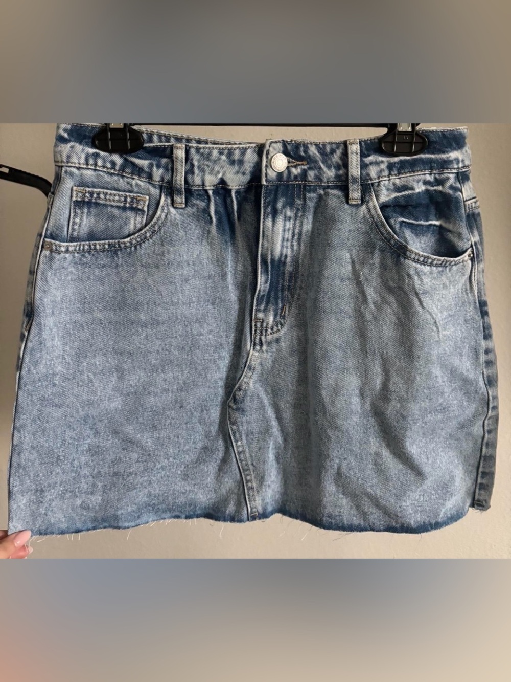 Light Blue Denim Mini Skirt from shein